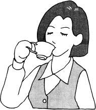 >水を飲んで